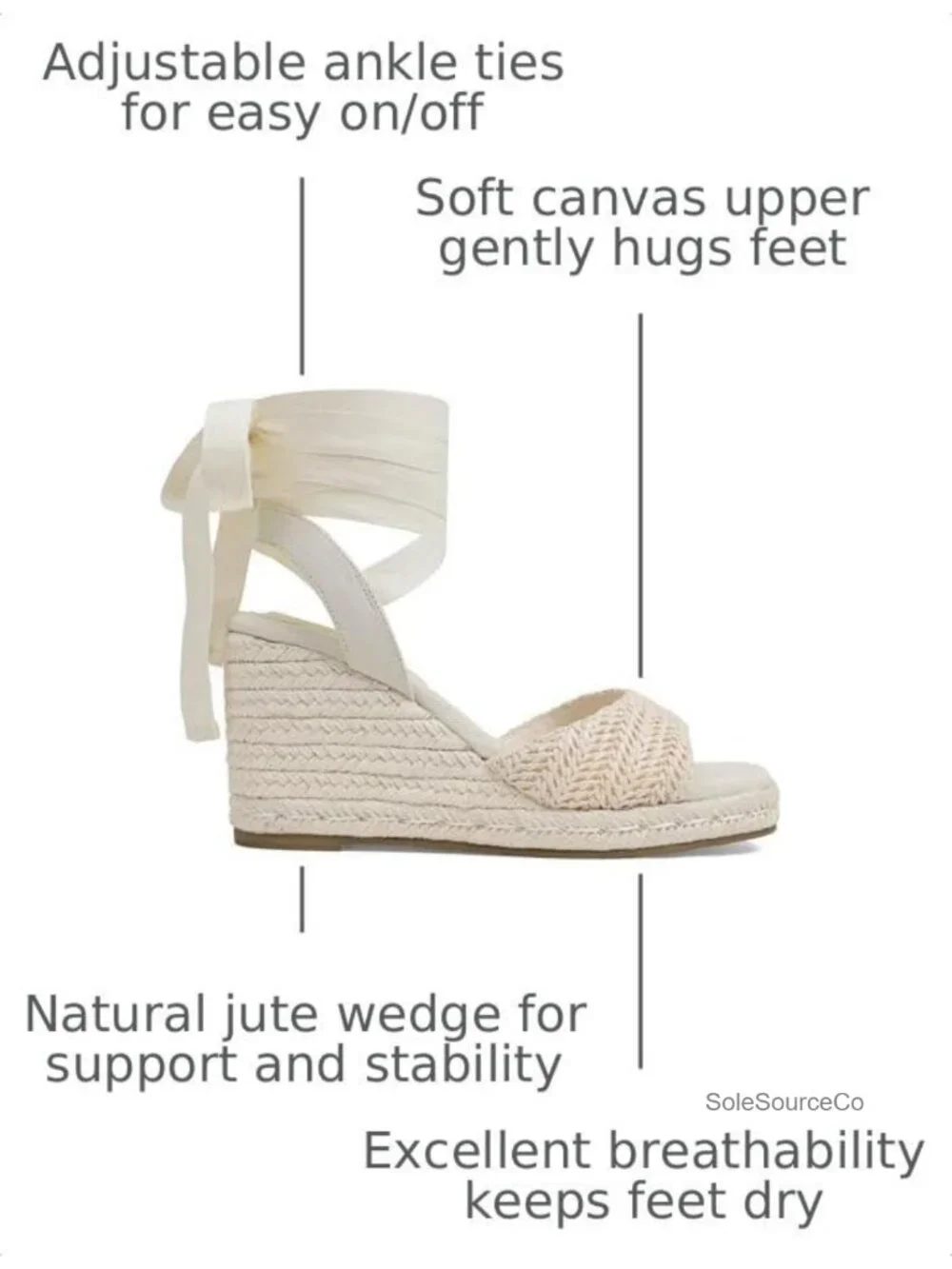Womens Espadrilles Wedge Sandals Platform Square Toe Ankle Strap Lace Up Summer